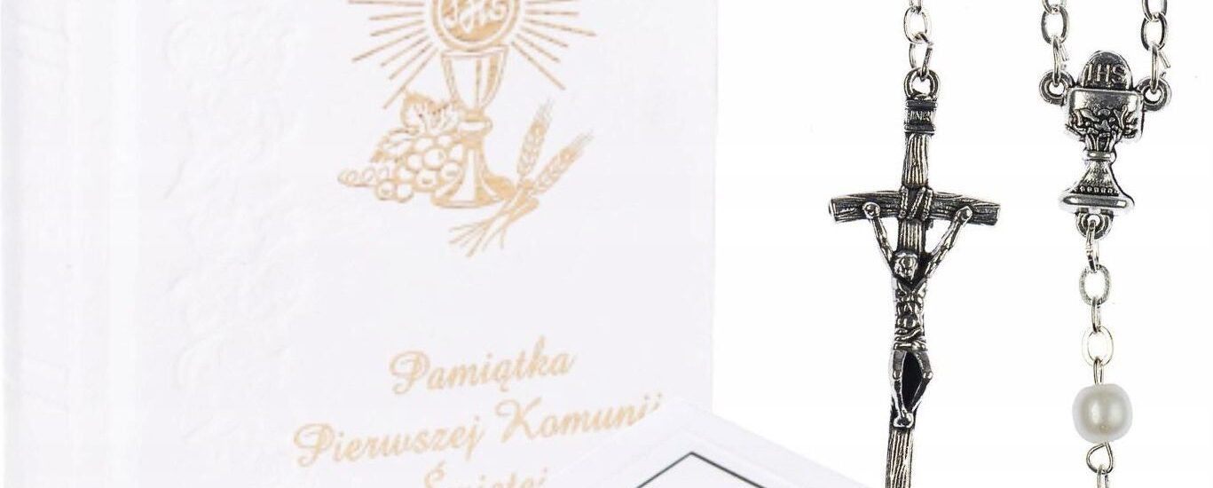 PIERWSZA KOMUNIA ŚWIĘTA MODLITEWNIK RÓŻANIEC ETUI
