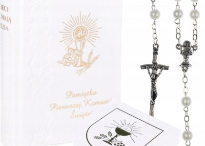 PIERWSZA KOMUNIA ŚWIĘTA MODLITEWNIK RÓŻANIEC ETUI