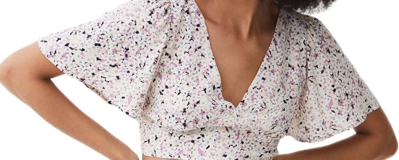 Pull & Bear Q1E122 Mr3 Top Wiązanie Wzór M