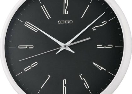 Seiko Zegar Ścienny Qxa776K 33Cm Podświetlany Czarna Tarcza