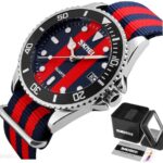 SKMEI 9133 nylon DATOWNIK granat czerwień