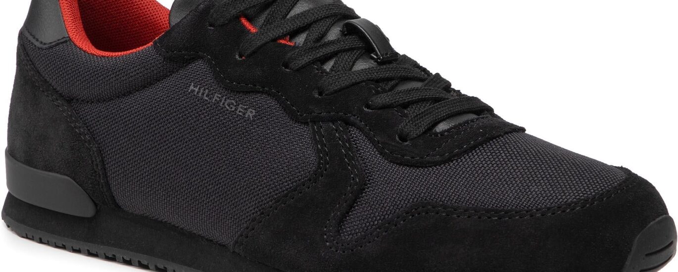 Sneakersy TOMMY HILFIGER - Iconic Material Mix Runner FM0FM04022 Black BDS