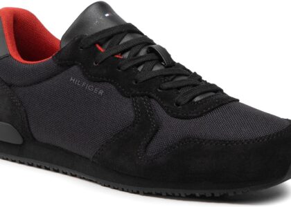 Sneakersy TOMMY HILFIGER - Iconic Material Mix Runner FM0FM04022 Black BDS