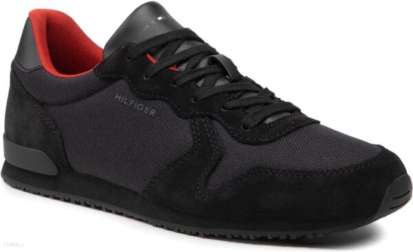Sneakersy TOMMY HILFIGER - Iconic Material Mix Runner FM0FM04022 Black BDS