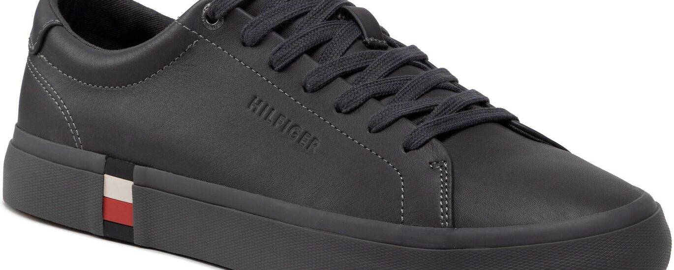 Sneakersy TOMMY HILFIGER - Modern Vulc Corporate Leather FM0FM04036 Dark Ash PTY