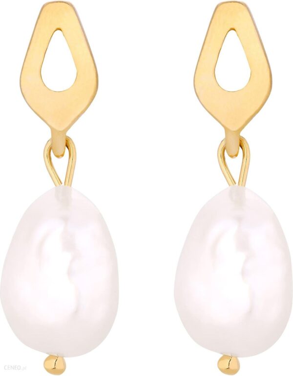 Sotho Złote kolczyki z naturalnymi perłami KOL1074