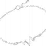 srebrna bransoletka symbol bicie srca