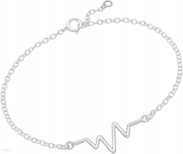 srebrna bransoletka symbol bicie srca