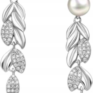srebrne kolczyki z cyrkoniami i perłami