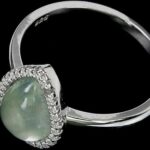 Srebrny 925 pierścionek perhenit 9x6mm r.18