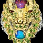 Srebrny pierścionek opal naturalny 925 r17 2