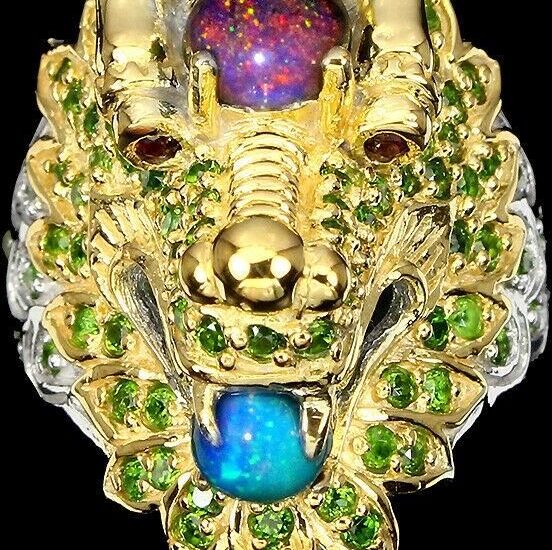 Srebrny pierścionek opal naturalny 925 r17 2