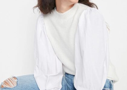 Sweter Casual Okrągły dekolt Długi Rękaw Standard