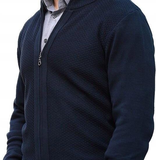 Sweter męski rozpinany granat XXL M.Lasota