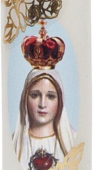 Świeca gromnica biała Matka Boża Fatimska 18 cm