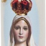 Świeca gromnica ecru Matka Boża Fatimska 17 cm