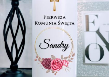 Świece Glamour PODZIĘKOWANIE DLA MATKI CHRZESTNEJ Pierwsza Komunia Święta 2074-MC
