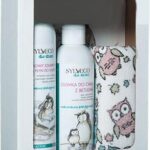 Sylveco Zestaw Dla Dzieci Kremowy szampon i płyn do kąpieli 300ml Oliwka do ciała z betuliną 200ml myjka bawełniana