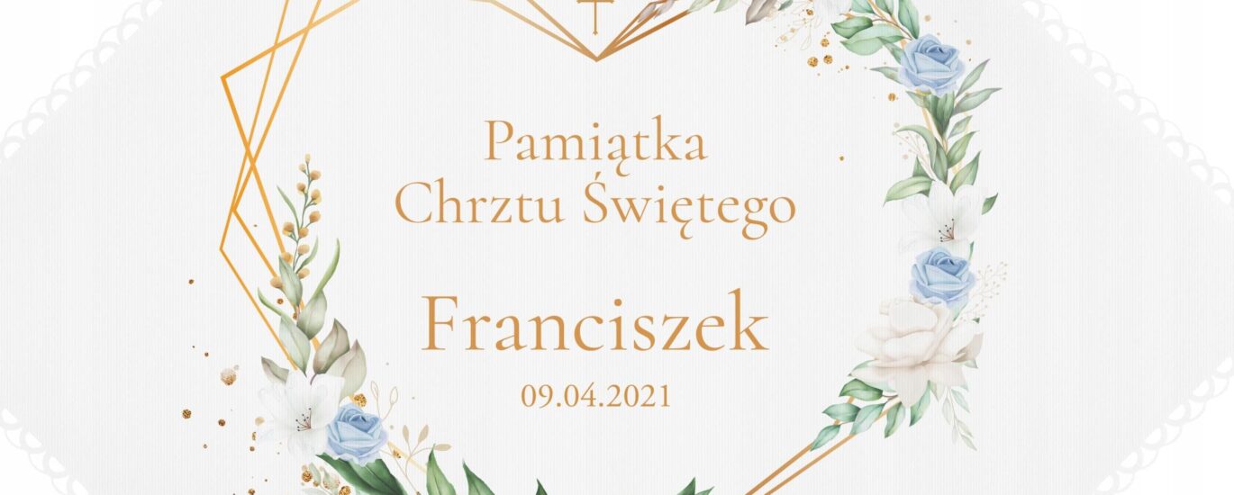 Szatka Do Chrztu Szatka Na Chrzest Imię Data Kw