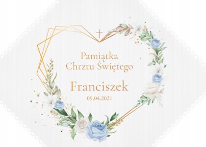 Szatka Do Chrztu Szatka Na Chrzest Imię Data Kw
