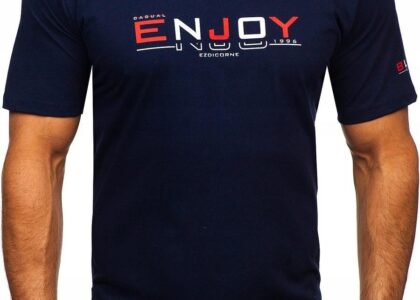 T-shirt Koszulka Męska Granatowa 14739 Denley_l