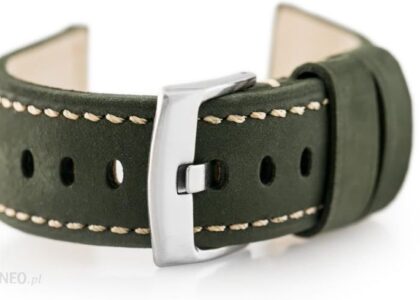 Tayma Pasek skórzany do zegarka W29 - PREMIUM - zielony - 24mm (TAYMA7375)