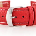 Tayma Pasek skórzany do zegarka W71 - czerwony - 22mm (TAYMA9984)