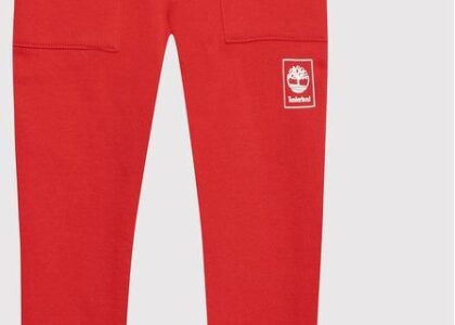 Timberland Spodnie dresowe T24B99 S Czerwony Regular Fit