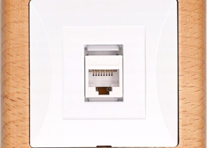 Timex-Elektro Gniazdo Internetowe Lan Rj45 Opal Drewno Biały