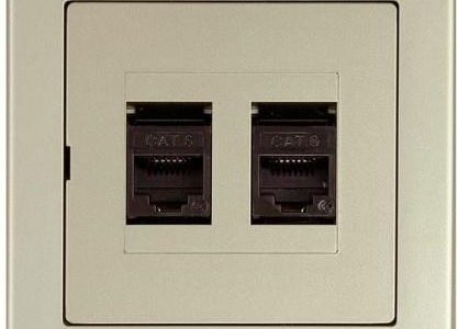 Timex Gniazdo komputerowe p/t 2x8pin zacisk krone LSA+ KATEGORIA 6 z ramką piasek (GTP22JW6PI)