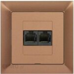 Timex Gniazdo komputerowe p/t 2x8pin zacisk krone LSA+ z ramką miedź (GTP22PRMI)