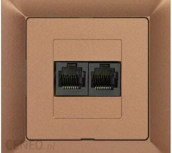 Timex Gniazdo komputerowe p/t 2x8pin zacisk krone LSA+ z ramką miedź (GTP22PRMI)