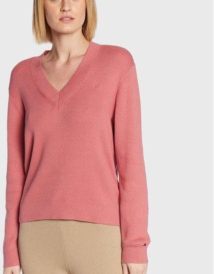 Tommy Hilfiger Sweter Soft Rib WW0WW34894 Różowy Regular Fit