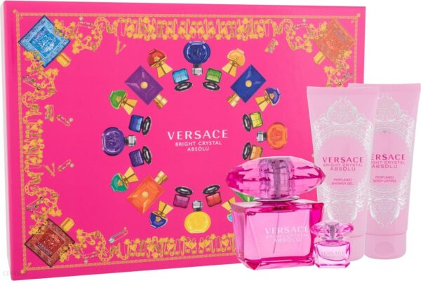 Versace Bright Crystal Absolu Woda Perfumowana 90Ml + Woda Perfumowana 5Ml + Balsam Do Ciała 100Ml + Żel Pod Prysznic 100Ml