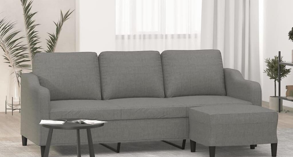 Vidaxl 3 Osobowa Sofa Z Podnóżkiem