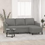 Vidaxl 3 Osobowa Sofa Z Podnóżkiem