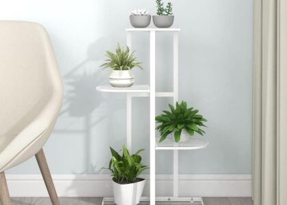 Vidaxl 4-Poziomowy Stojak Na Kwiaty 43X22X76cm Biały Metalowy