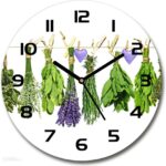 Wallmuralia.Pl Zegar Szklany Okrągły Zioła Na Sznurku Fi 30Cm (Plzso30Cf108800075)