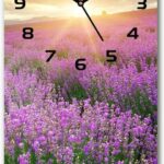 Wallmuralia.Pl Zegar Szklany Ścienny Pole Lawendy 30X60Cm (Plzsp30X60Cf88269062)