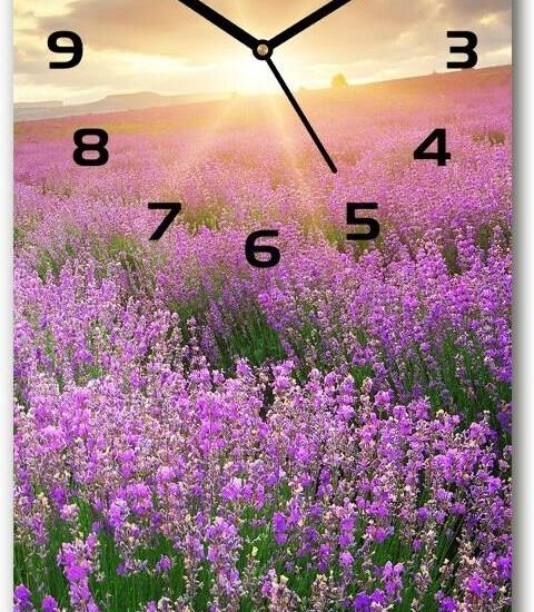 Wallmuralia.Pl Zegar Szklany Ścienny Pole Lawendy 30X60Cm (Plzsp30X60Cf88269062)