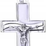 Wisiorek Srebrny Krzyż Grawer Komunia Jezus