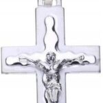 Wisiorek Srebrny Krzyż Grawer Komunia Jezus
