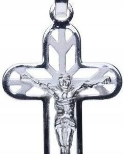Wisiorek Zawieszka Srebrny Krzyż Krzyżyk Jezus