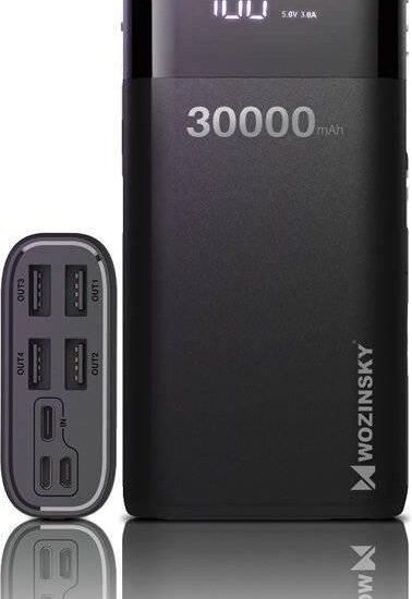 Powerbank Wozinsky M3 30000mAh Czarny (WPB001BK)