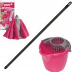 York Zestaw mop Set końcówka Rubi Kij 120 cm wiadro 12l