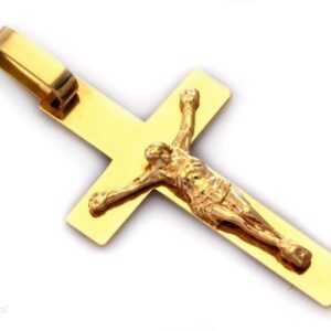 Złoty krzyż 585 Krzyżyk z Jezusem Chrzest 2