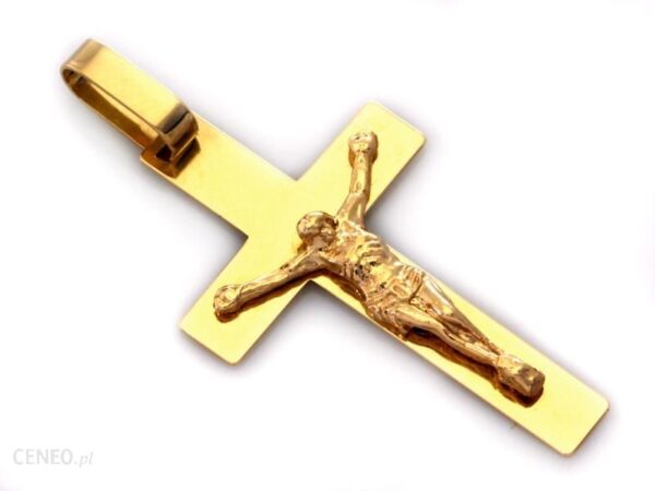 Złoty krzyż 585 Krzyżyk z Jezusem Chrzest 2