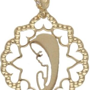 Złoty medalik 585 Chrzest Komunia Maryja w sercu 0