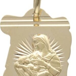 Złoty medalik 585 Chrzest Matka Boska karmiąca 1