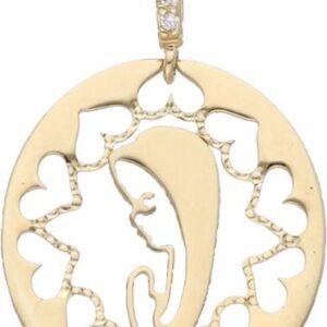 Złoty medalik 585 Chrzest Matka Boska w kole 1